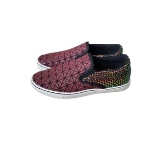 Bernie Mev Casual Comfy Walking Slip On Sneakers Burgundy Irridescent